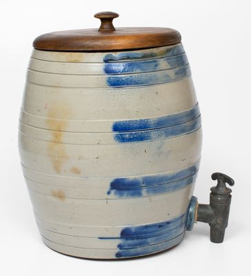 Stoneware Keg with Cobalt Bands, Northeastern U.S. origin