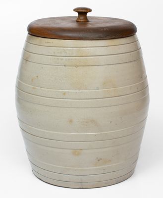 Stoneware Keg with Cobalt Bands, Northeastern U.S. origin