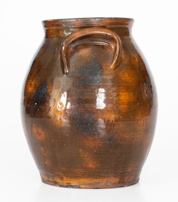 Northeastern U.S. Redware Jar w/ Manganese Decoration