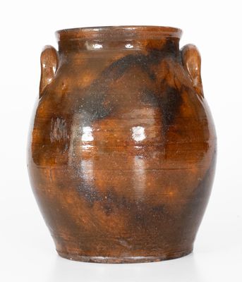 Northeastern U.S. Redware Jar w/ Manganese Decoration