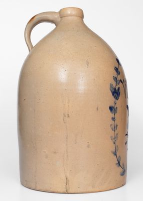 Unusual 5 Gal. EVAN R. JONES / PITTSTON, PA Stoneware Jug Inscribed 