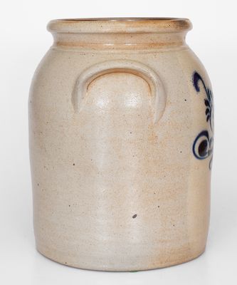 2 Gal. J. & E. NORTON / BENNINGTON, VT Stoneware Jar w/ Slip-Trailed Floral Decoration