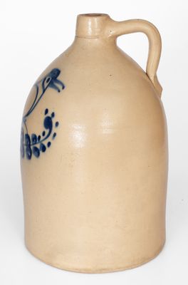 3 Gal. Stoneware Jug w/ Bold Bird Decoration, attrib. West Troy Pottery, NY