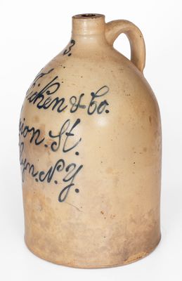 3 Gal. Brooklyn, NY Stoneware Script Advertising Jug, UNION POTTERY / NEWARK, NJ