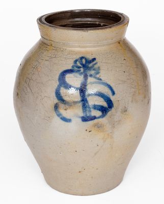"AG" (Austin Graves, Ohio) Stoneware Jar with Freehand Decoration