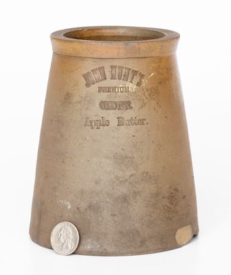 JOHN HUNT S / PREMIUM / CIDER / Apple Butter Stoneware Jar