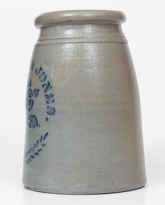 HAMILTON & JONES Stoneware Canning Jar w/ Stenciled Rose Decoration