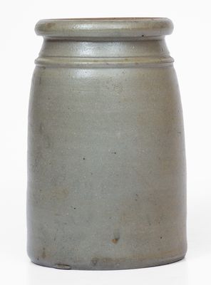 Small-Sized HAMILTON & JONES Stoneware Canning Jar w/ Stenciled Rose Decoration