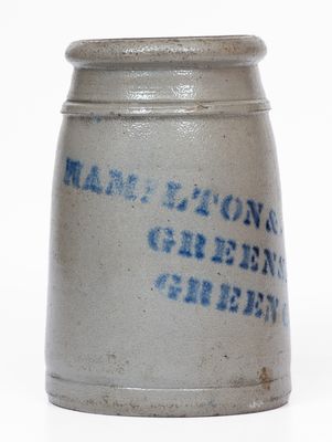 HAMILTON & JONES / GREENSBORO / GREEN CO., PA Stoneware Canning Jar