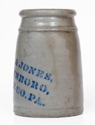 HAMILTON & JONES / GREENSBORO / GREEN CO., PA Stoneware Canning Jar