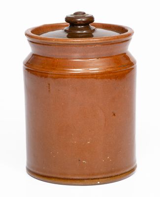 Rare and Fine Dodge Pottery, Portland, Maine Redware CLOVES & NUTMEGS Spice Jar