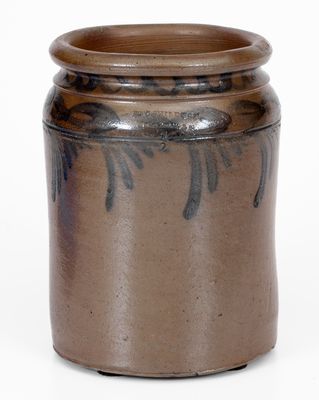 Extremely Rare 1/2 Gal. B. C. MILBURN / Alexandria, D. C. Stoneware Jar