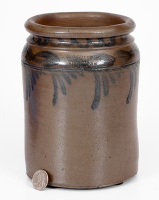 Extremely Rare 1/2 Gal. B. C. MILBURN / Alexandria, D. C. Stoneware Jar