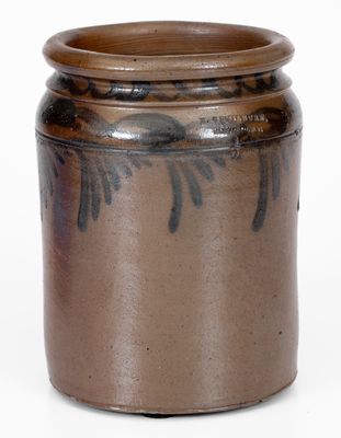 Extremely Rare 1/2 Gal. B. C. MILBURN / Alexandria, D. C. Stoneware Jar