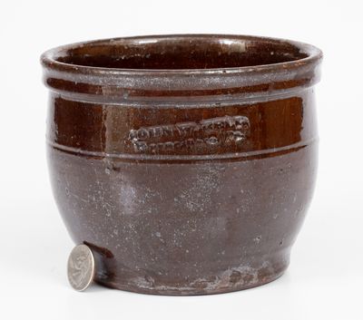 JOHN W. BELL / Waynesboro, Pa. Glazed Redware Cream Jar