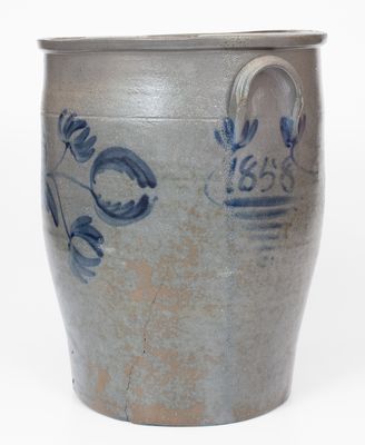 Rare 6 Gal. J. SWANK & CO. / JOHNSTOWN, PA Stoneware Jar, Dated 1858