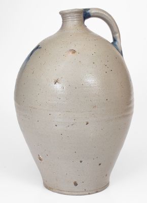 Extremely Rare Albany, NY Stoneware Jug w/ Incised Seal Decoration, early 19th century