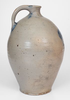 Extremely Rare Albany, NY Stoneware Jug w/ Incised Seal Decoration, early 19th century