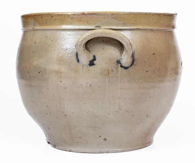 Attrib. Howe & Clark, Athens, NY 3 Gal. Stoneware Jar w/ Slip-Trailed Floral Decoration