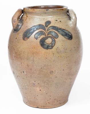 Manhattan Stoneware Jar w/ Incised Decorations, early 19th century