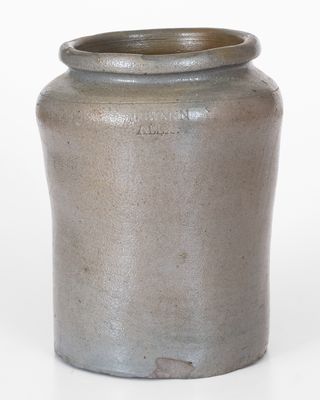 Scarce J. SWANN / ALEXA. Stoneware Jar, John Swann, Alexandria, VA, c1820