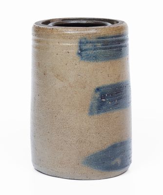 Western PA Stoneware Canning Jar with Three-Stripe Decoration