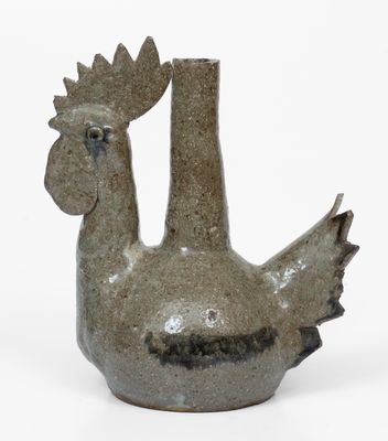 Unusual attrib. Arie Meaders Chicken Vase, Cleveland, Georgia, 1956-69