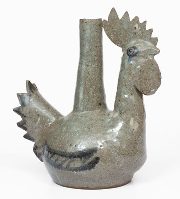 Unusual attrib. Arie Meaders Chicken Vase, Cleveland, Georgia, 1956-69