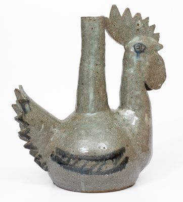 Unusual attrib. Arie Meaders Chicken Vase, Cleveland, Georgia, 1956-69