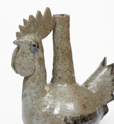 Unusual attrib. Arie Meaders Chicken Vase, Cleveland, Georgia, 1956-69