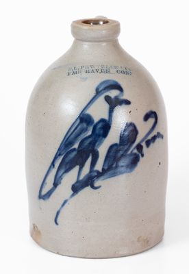 Scarce 1 Gal. S. L. PEWTRESS & CO. / FAIR HAVEN, CONN. Stoneware Bird Jug