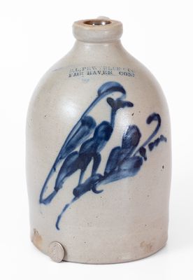 Scarce 1 Gal. S. L. PEWTRESS & CO. / FAIR HAVEN, CONN. Stoneware Bird Jug