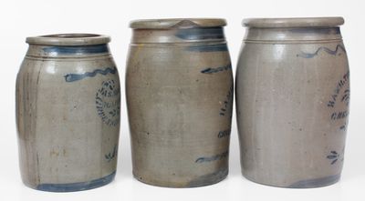 Lot of Three: GREENSBORO, Pennsylvania Stoneware Jars