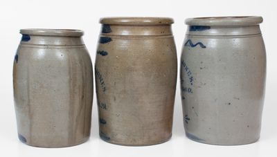 Lot of Three: GREENSBORO, Pennsylvania Stoneware Jars