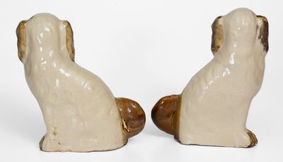 Pair of Molded Ohio Stoneware Spaniels