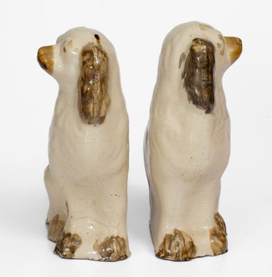 Pair of Molded Ohio Stoneware Spaniels