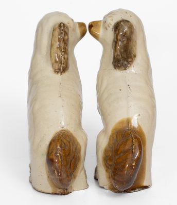 Pair of Molded Ohio Stoneware Spaniels