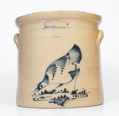 5 Gal. OTTMAN BROS. / FORT EDWARD, NY Stoneware Chicken Crock