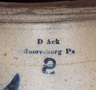 Exceedingly Rare D Ack / Mooresburg PA 2 Gal. Stoneware Jar Inscribed 