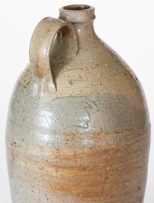 Rare Isaac Gay, Union County, NC Stoneware Jug w/ Incised Signature, c1870