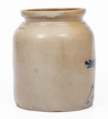 1 Gal. WHITES UTICA Stoneware Jar w/ Bird-on-Branch Decoration