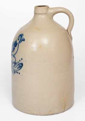 3 Gal. NY State Stoneware Jug with Bird Decoration