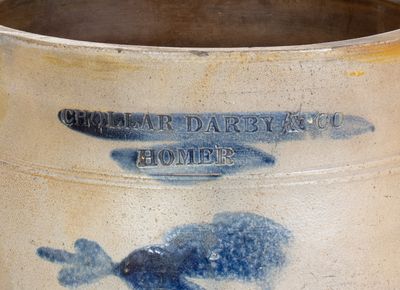 CHOLLAR, DARBY & CO. / HOMER, New York Stoneware Jar w/ Floral Decoration