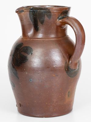 Extremely Rare attrib. Adam Keister, Strasburg, VA Stoneware Pitcher w/ Side-Mounted Handle