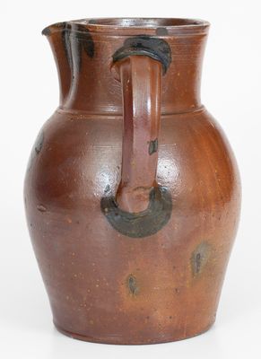 Extremely Rare attrib. Adam Keister, Strasburg, VA Stoneware Pitcher w/ Side-Mounted Handle