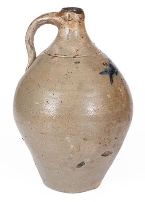 Attrib. Jonathan Fenton (Boston, Mass.) Stoneware Jug w/ Impressed Fish Decoration, late 18th century