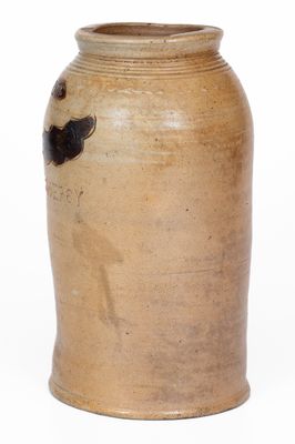 Rare WARNE / S. AMBOY. N. JERSY Stoneware Jar w/ Impressed Decoration