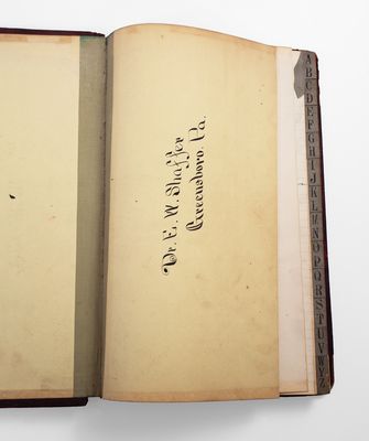 Greensboro, PA Doctor s Ledger w/ Inscriptions For Potters incl. Dilliner, Rumble and Cleavenger