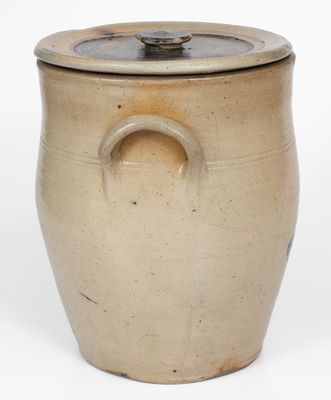 2 Gal. WM. E. WARNER / WEST TROY Stoneware Jar w/ Lid