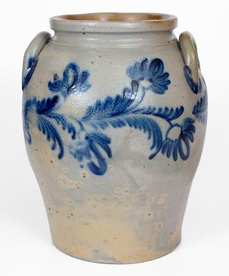 4 Gal. Baltimore, MD Stoneware Jar with Elaborate Floral Decoration, circa 1840